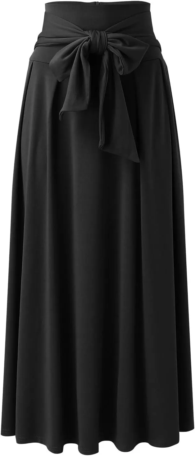 Women 2023 Summer Spring Skirt Women's Spring Summer Casual Skirts Elegant High Waist Skirts Tie Front Pleated