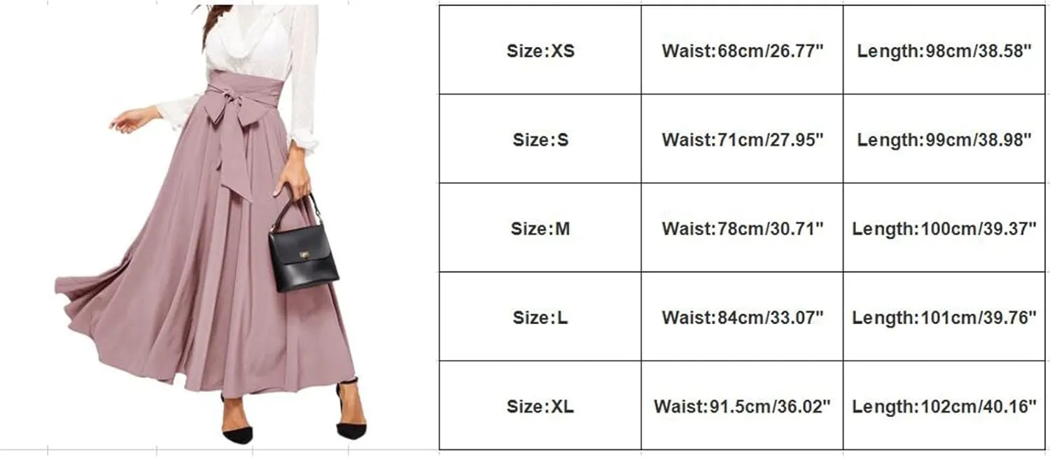 Women 2023 Summer Spring Skirt Women's Spring Summer Casual Skirts Elegant High Waist Skirts Tie Front Pleated