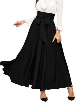Women 2023 Summer Spring Skirt Women's Spring Summer Casual Skirts Elegant High Waist Skirts Tie Front Pleated