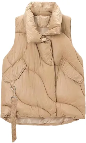Women Puffer Vest Thicken Loose Warm Cotton Padded Waistcoat Winter Sleeveless Jacket Vests