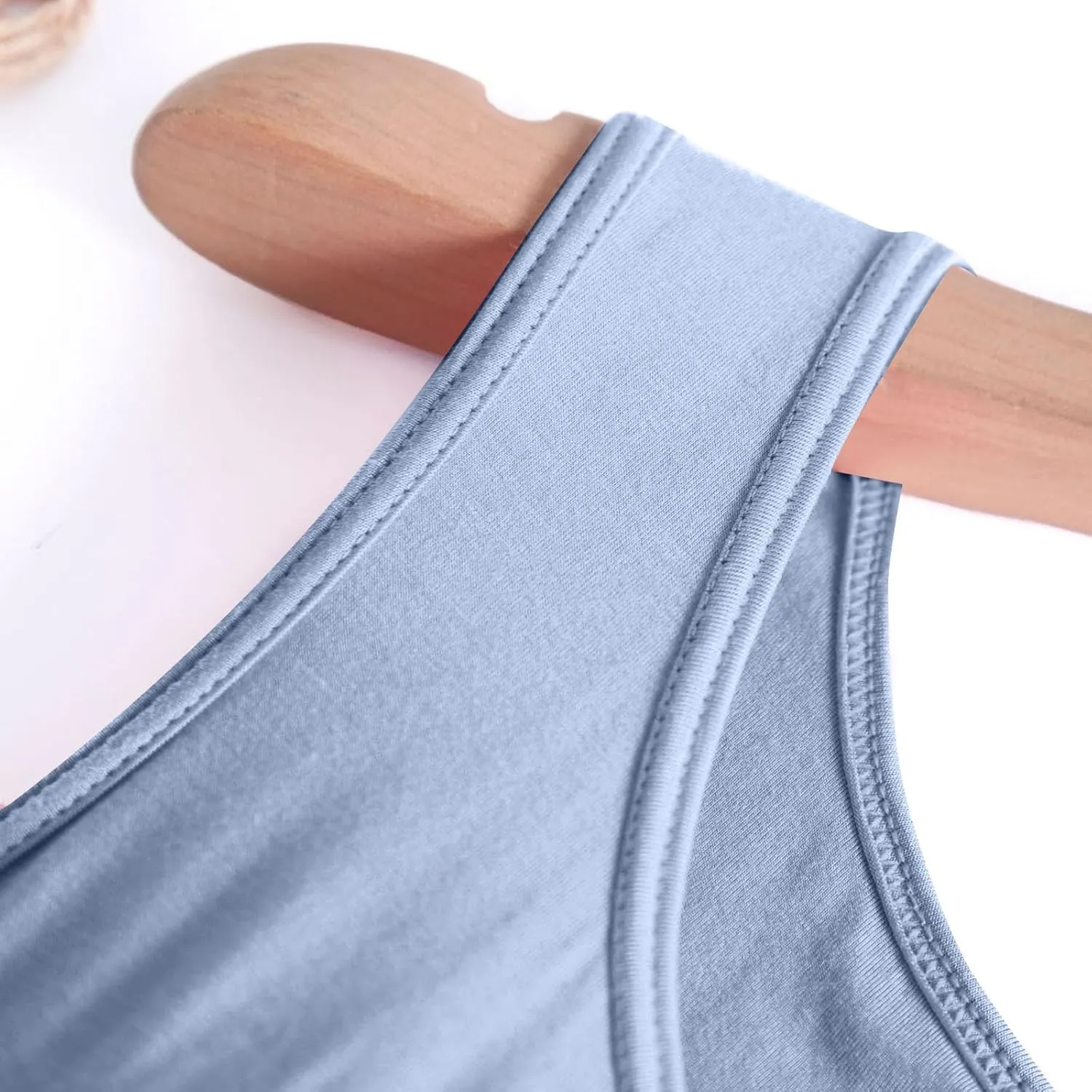 Women Sleeveless Nightshirt Soft Padded Bra Pajamas Dress Crew Neck Summer Nightgown Solid Home Lounge Sleepwear