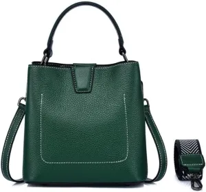 Women's Bucket Bag Handbag Shoulder Crossbody Bag Top Layer Cowhide Leather Chic Stylish Versatile Elegant Luxury