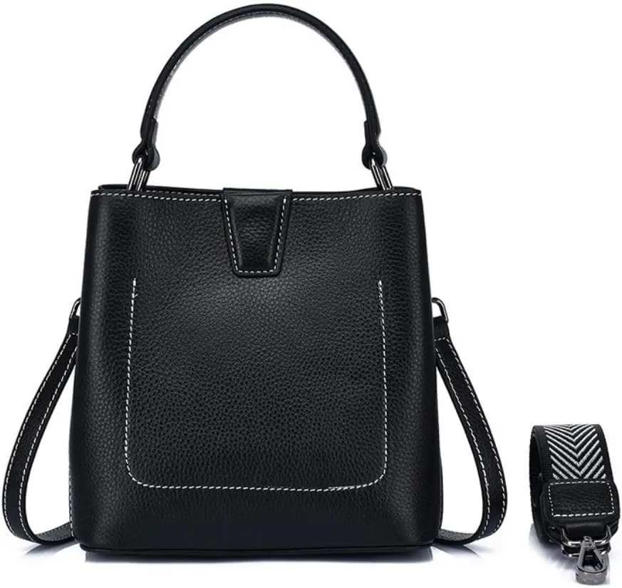 Women's Bucket Bag Handbag Shoulder Crossbody Bag Top Layer Cowhide Leather Chic Stylish Versatile Elegant Luxury