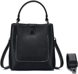 Women's Bucket Bag Handbag Shoulder Crossbody Bag Top Layer Cowhide Leather Chic Stylish Versatile Elegant Luxury