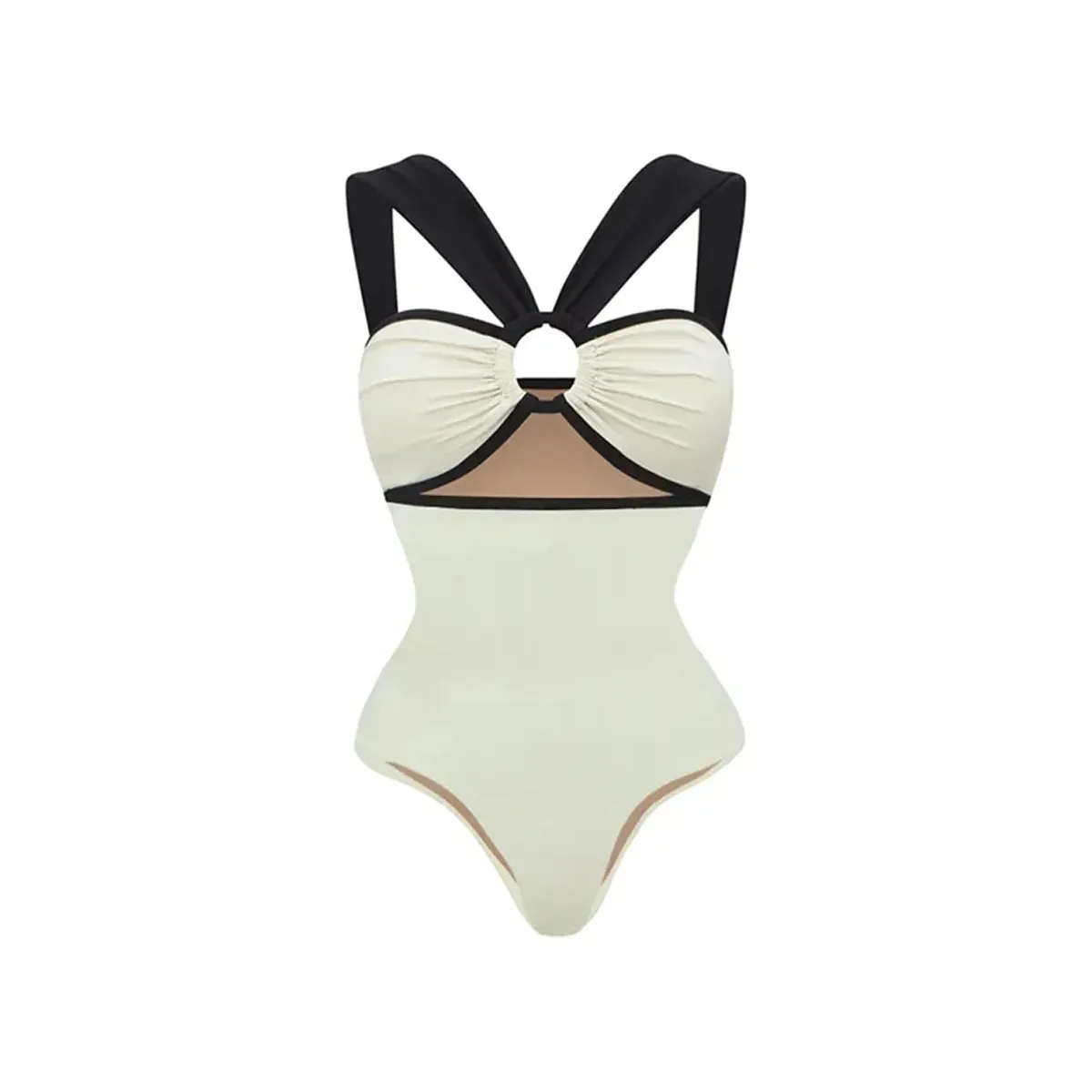Women's Color Block One Piece Swimsuit or Bikini and Kimono or Cover Up Luxury Beach Swimwear