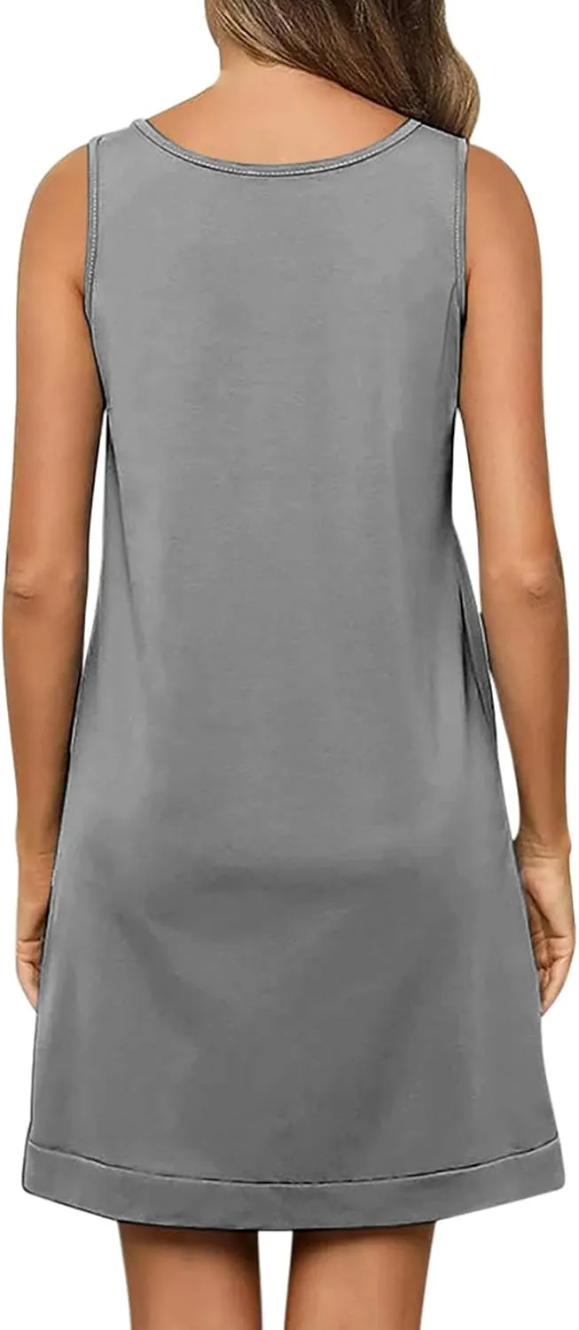 Women's Cotton Nightgowns Sleeveless Sleep Shirts Lace Night Shirts Sleep Dress Nightgown Ladies Sleepwear Night Gown