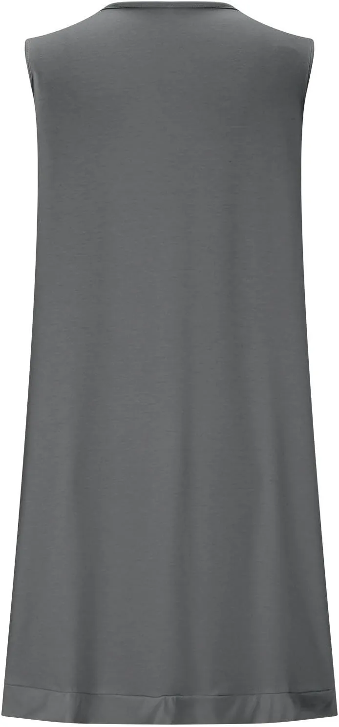 Women's Cotton Nightgowns Sleeveless Sleep Shirts Lace Night Shirts Sleep Dress Nightgown Ladies Sleepwear Night Gown