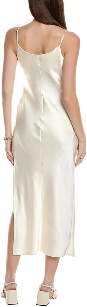 Women's Cowl Nk Side Slit Maxi Slip Dress