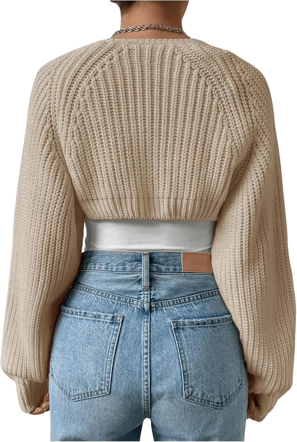 Women's Cropped Cardigan Sweaters Long Sleeve Open Front Bolero Shrugs Casual Knit Tops