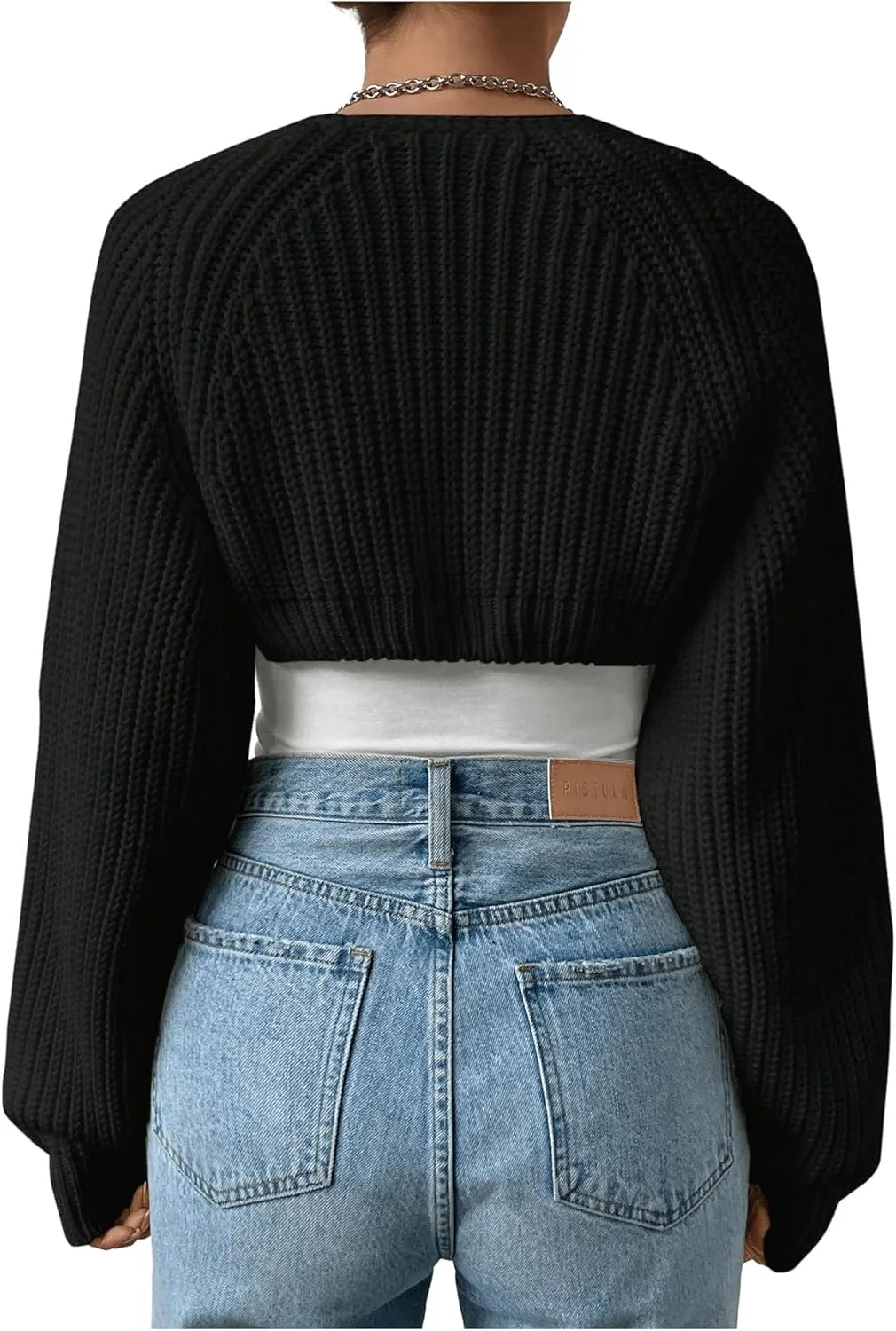 Women's Cropped Cardigan Sweaters Long Sleeve Open Front Bolero Shrugs Casual Knit Tops