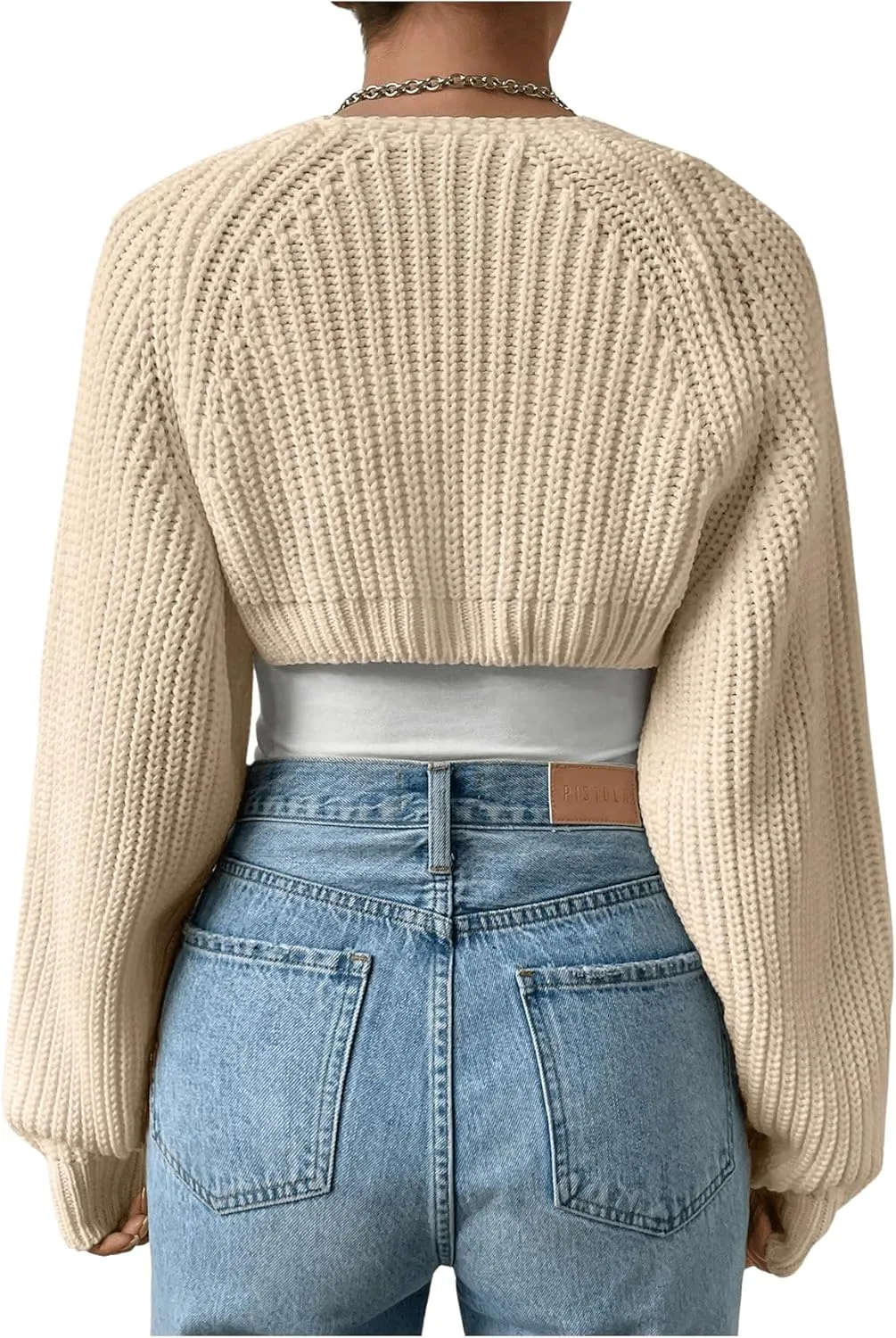 Women's Cropped Cardigan Sweaters Long Sleeve Open Front Bolero Shrugs Casual Knit Tops