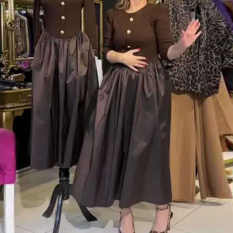Women’s Elegant Color Block Long Dress