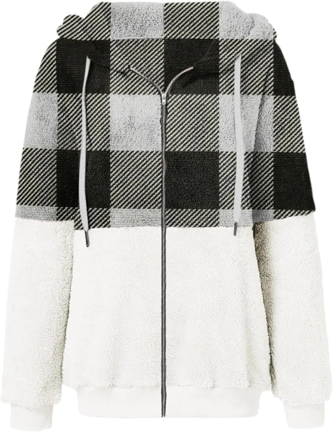 Womens Flannel Shacket Jacket Hooded Jackets Up Button Cardigan Trendy Plaid Fuzzy Outerwear Womens Long Flannel