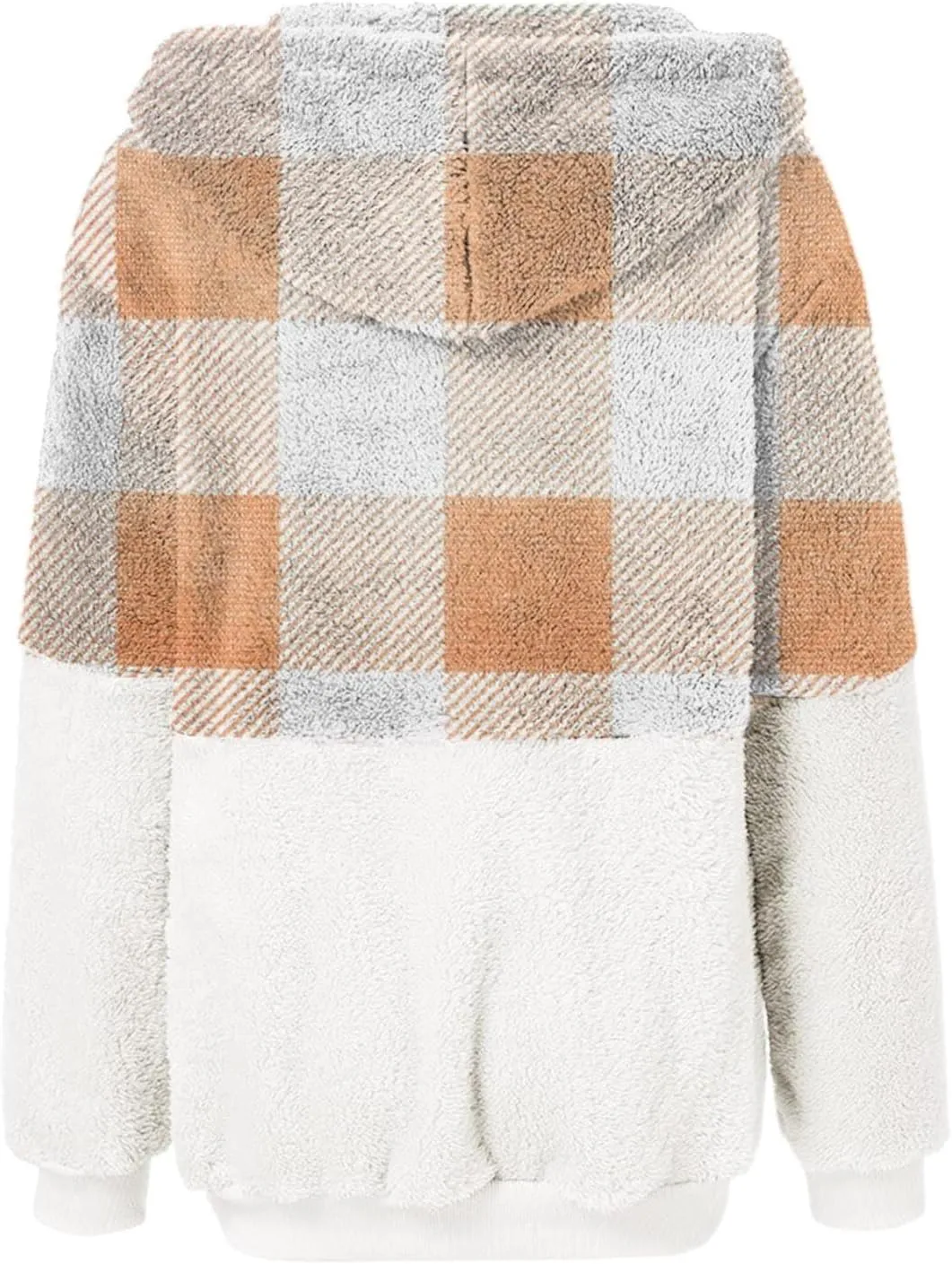 Womens Flannel Shacket Jacket Hooded Jackets Up Button Cardigan Trendy Plaid Fuzzy Outerwear Womens Long Flannel