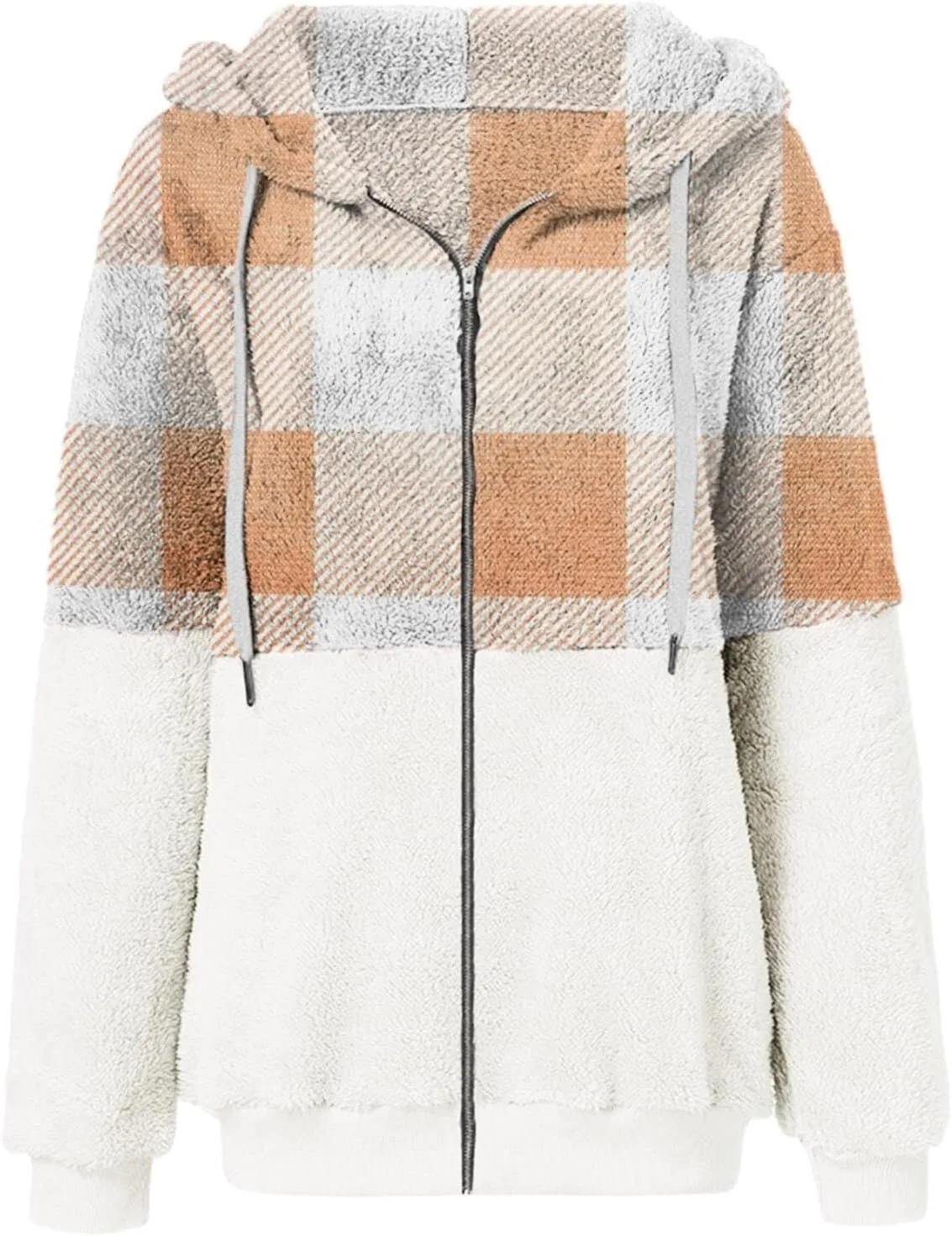 Womens Flannel Shacket Jacket Hooded Jackets Up Button Cardigan Trendy Plaid Fuzzy Outerwear Womens Long Flannel