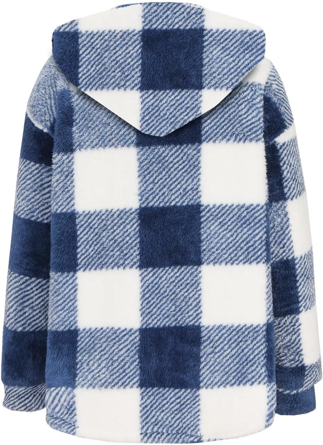Womens Flannel Shacket Jacket Hooded Jackets Up Button Cardigan Trendy Plaid Fuzzy Outerwear Womens Long Flannel