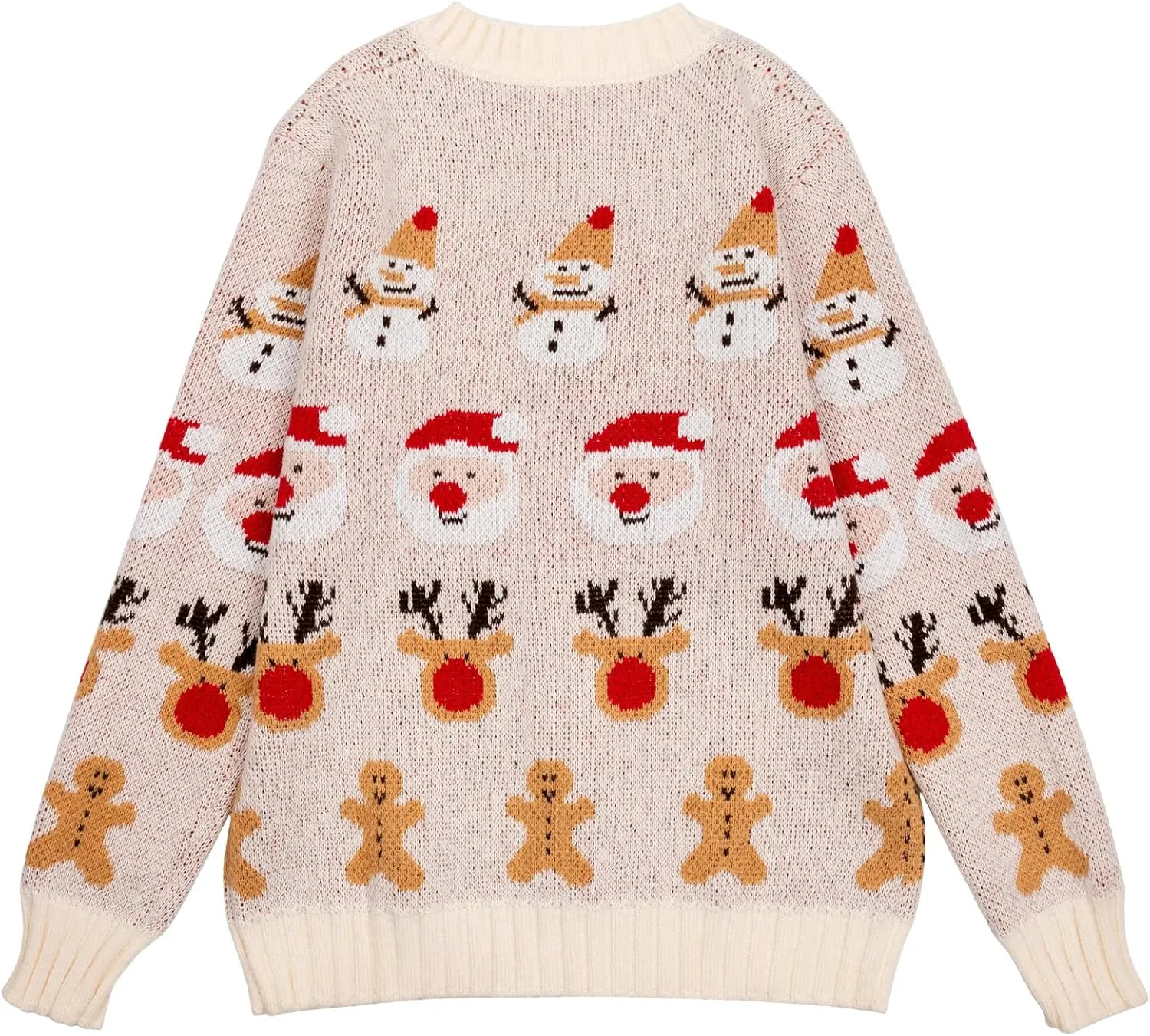 Women's Funny Fall Winter Animal Floral Christmas Tree Long Sleeve Button Knit Cardigan Sweater