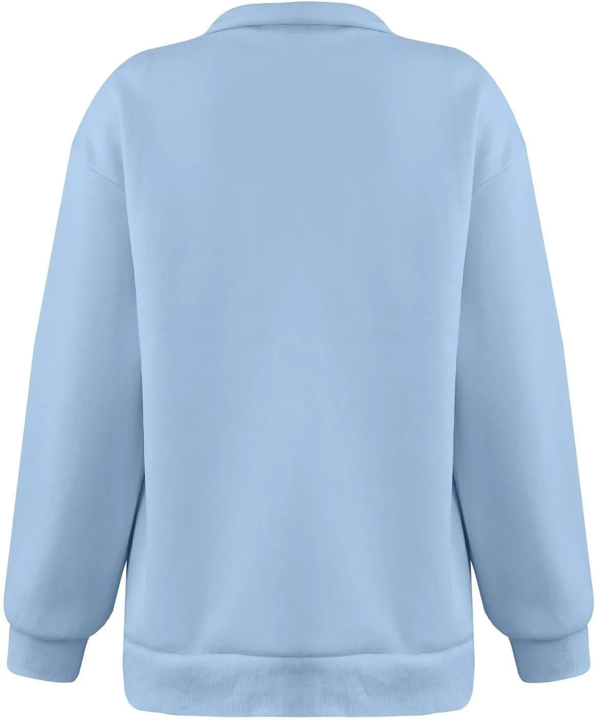 Womens Half Zip Sweatshirt Oversized Long Sleeve Collar Drop Shoulder 1/4 Zipper Pullover Jacket Teen Girls Fall Y2K Clothes