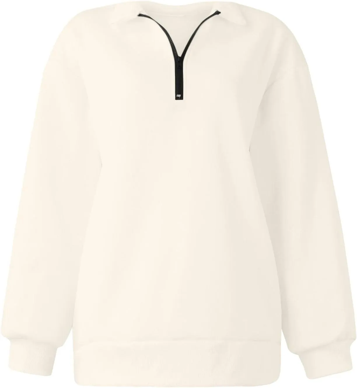 Womens Half Zip Sweatshirt Oversized Long Sleeve Collar Drop Shoulder 1/4 Zipper Pullover Jacket Teen Girls Fall Y2K Clothes