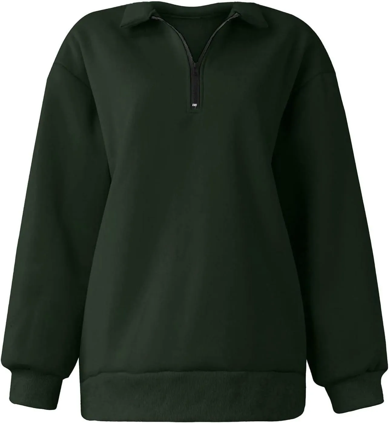 Womens Half Zip Sweatshirt Oversized Long Sleeve Collar Drop Shoulder 1/4 Zipper Pullover Jacket Teen Girls Fall Y2K Clothes