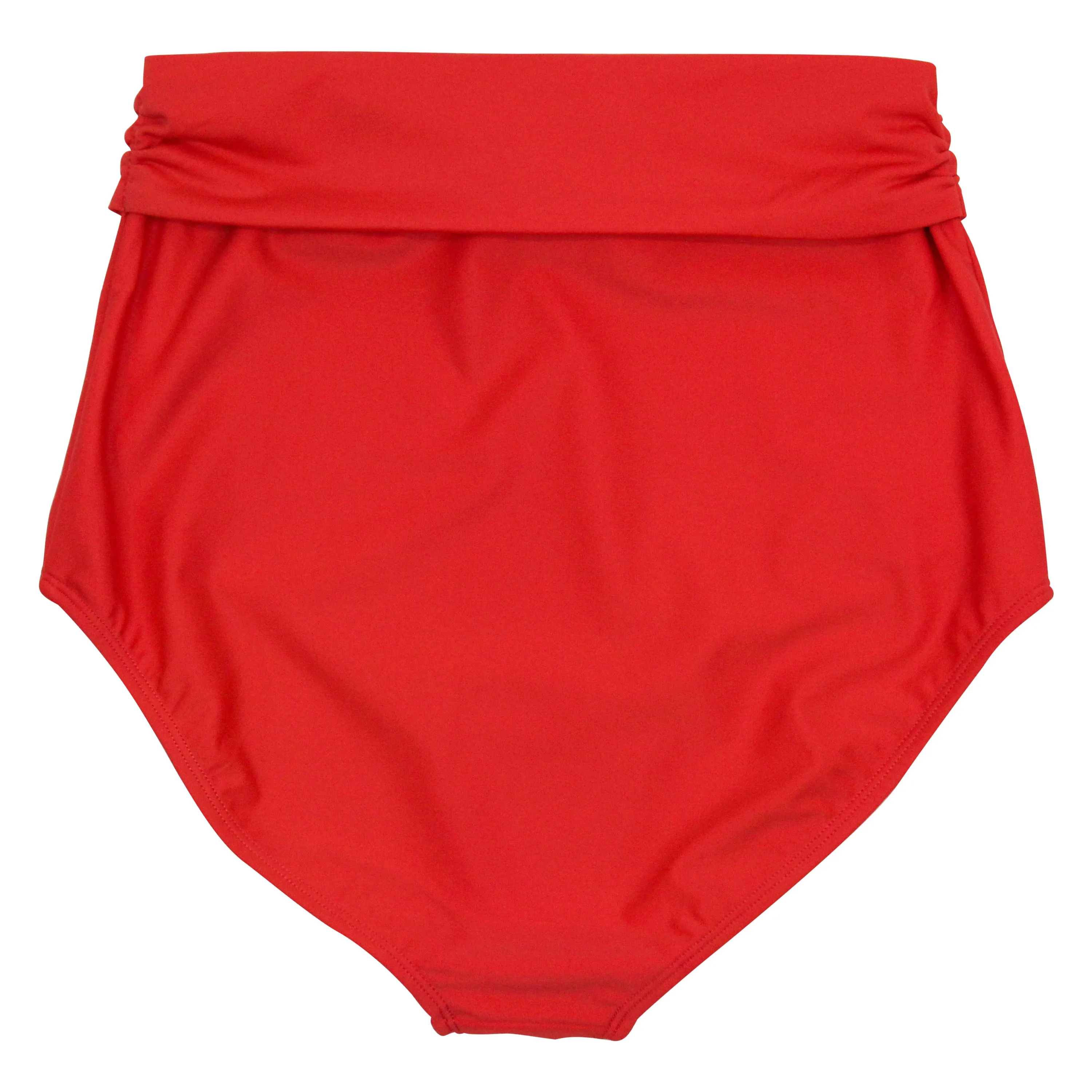Women's High Waist Bikini Bottoms Tie Front | "Fiesta Red"