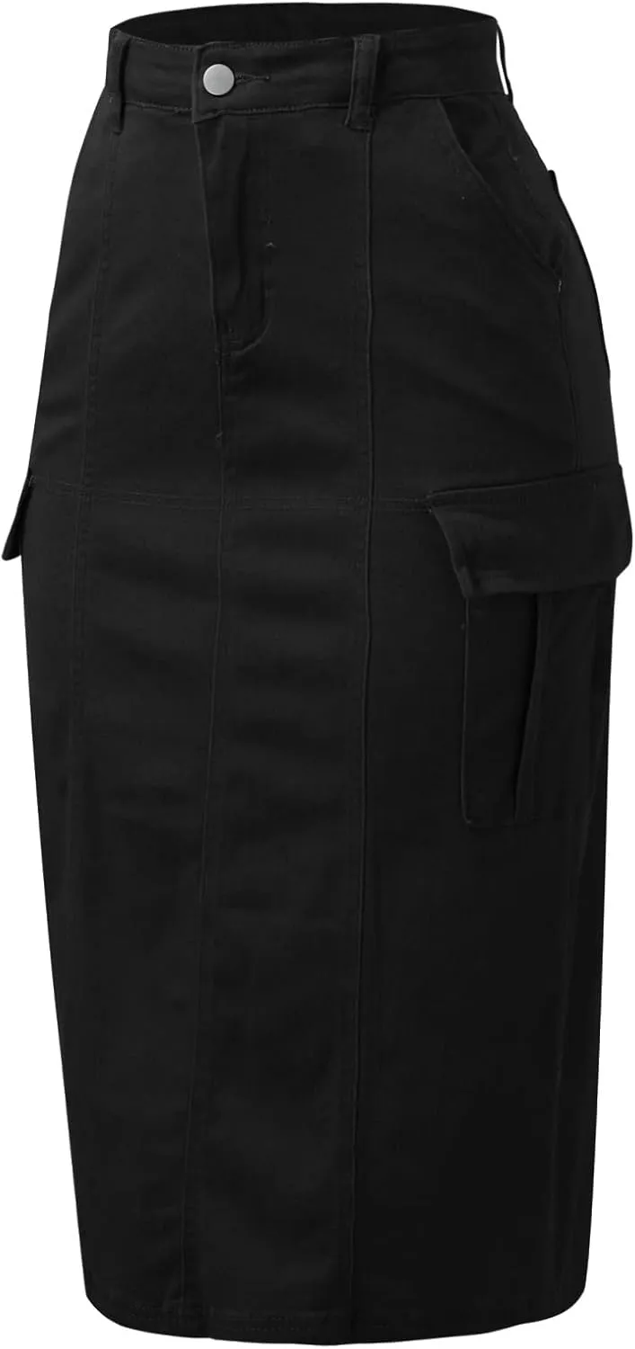 Women's High Waisted Tennis Skirt Women Skirt Solid Casual High Waist Skirt with Pockets A Line Elegant Summer