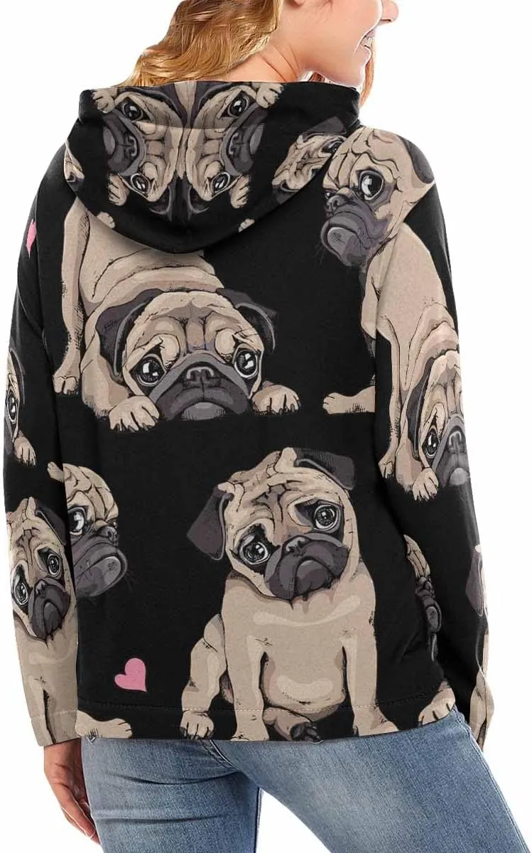 Womens Hoodie Paw print Bones Geometric Figures Women Sweatshirts Long Sleeve Sweaters Pullover Outfits