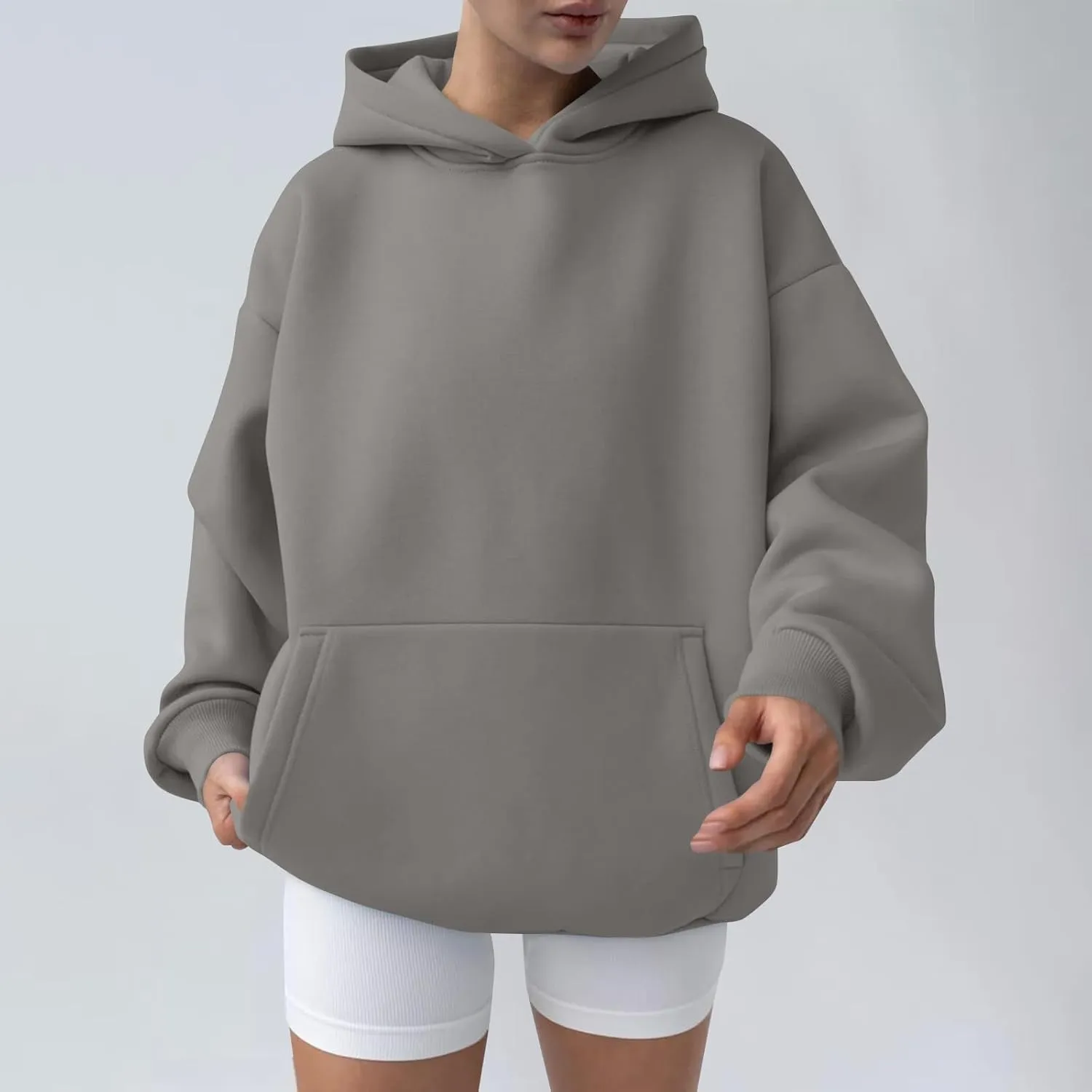 Womens Hoodies Y2k Oversized Sweatshirt Trendy Long Sleeve Fleece Hoodies Winter Fall Comfort Pullover with Pocket