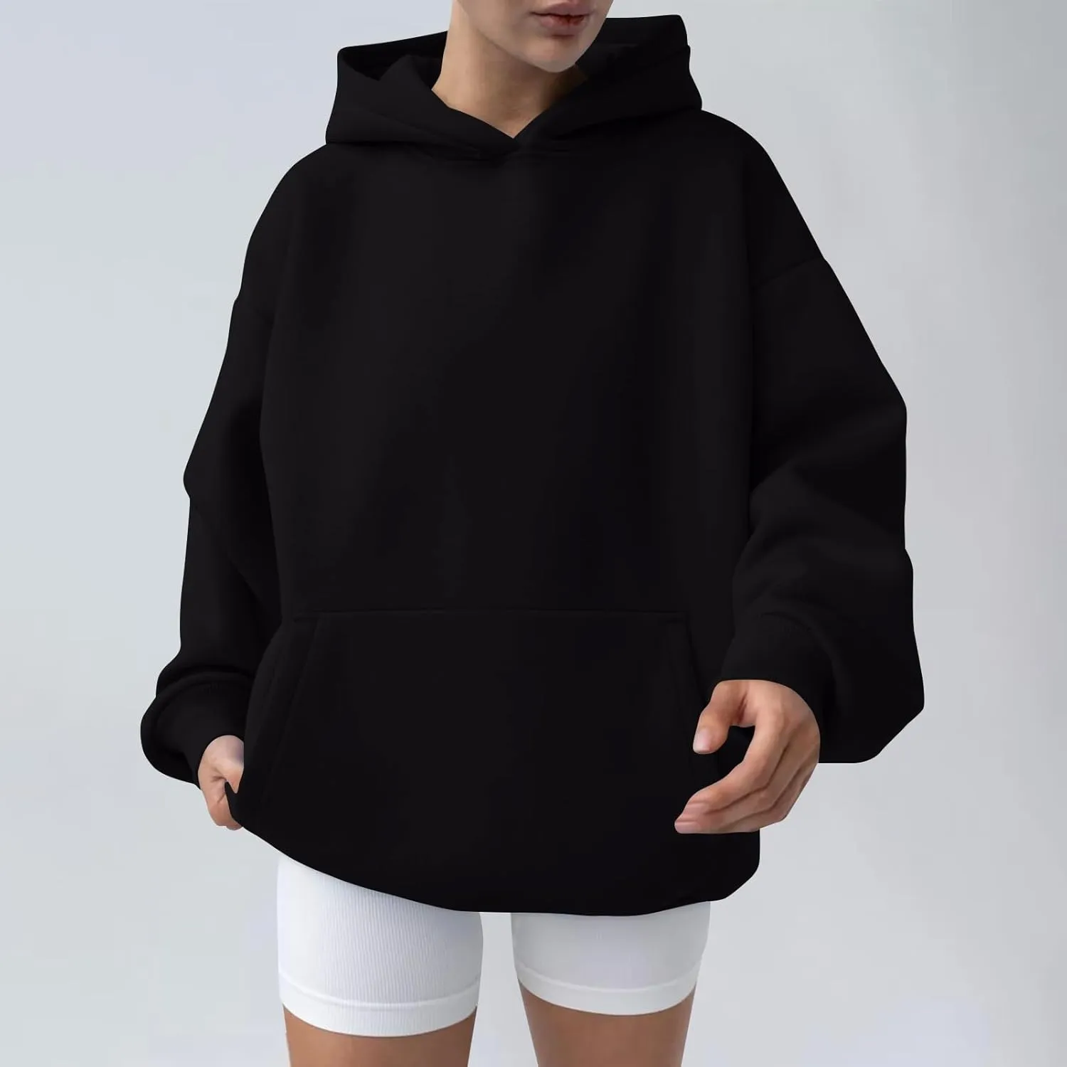 Womens Hoodies Y2k Oversized Sweatshirt Trendy Long Sleeve Fleece Hoodies Winter Fall Comfort Pullover with Pocket