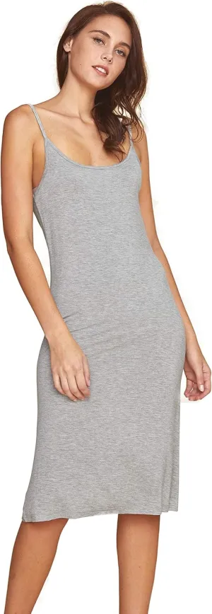 Women's Long Full Cami Slip Dress Basic Spaghetti Straps Nightgowns
