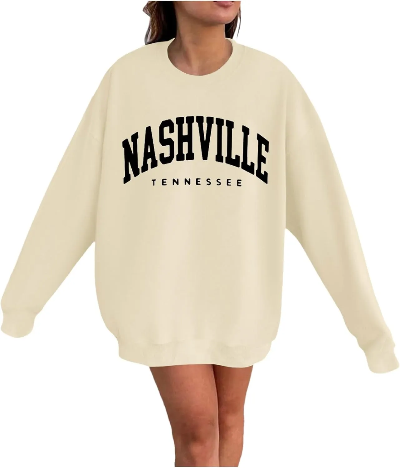 Women's Nashville Tennessee Country Sweatshirts Round Neck Workou Sports Sweaters Loose Fit Hoodies Essential Y2K