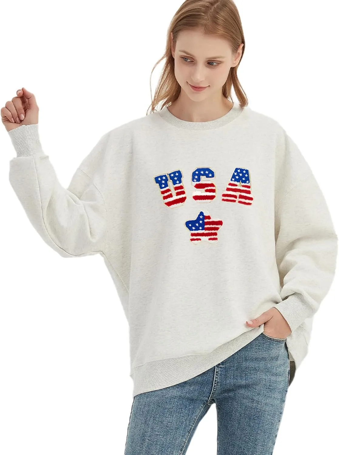 Womens Oversized Graphic Sweatshirts Hoodies Long Sleeve Crew Neck Pullover Sweaters Casual Comfy Fall Fashion Outfits