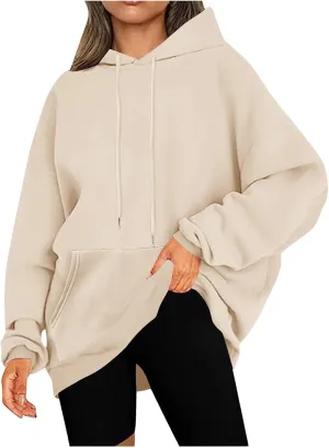 Womens Oversized Hoodies Fleece Sweatshirts Casual Long Sleeve Loose Sweaters Pullover Tops Fall Outfits