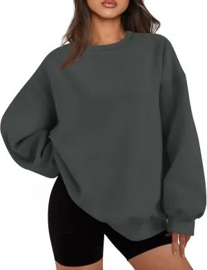 Womens Oversized Sweatshirts Crew Neck Pullover Sweaters Casual Comfy Fall Fashion Outfits Clothes 2024