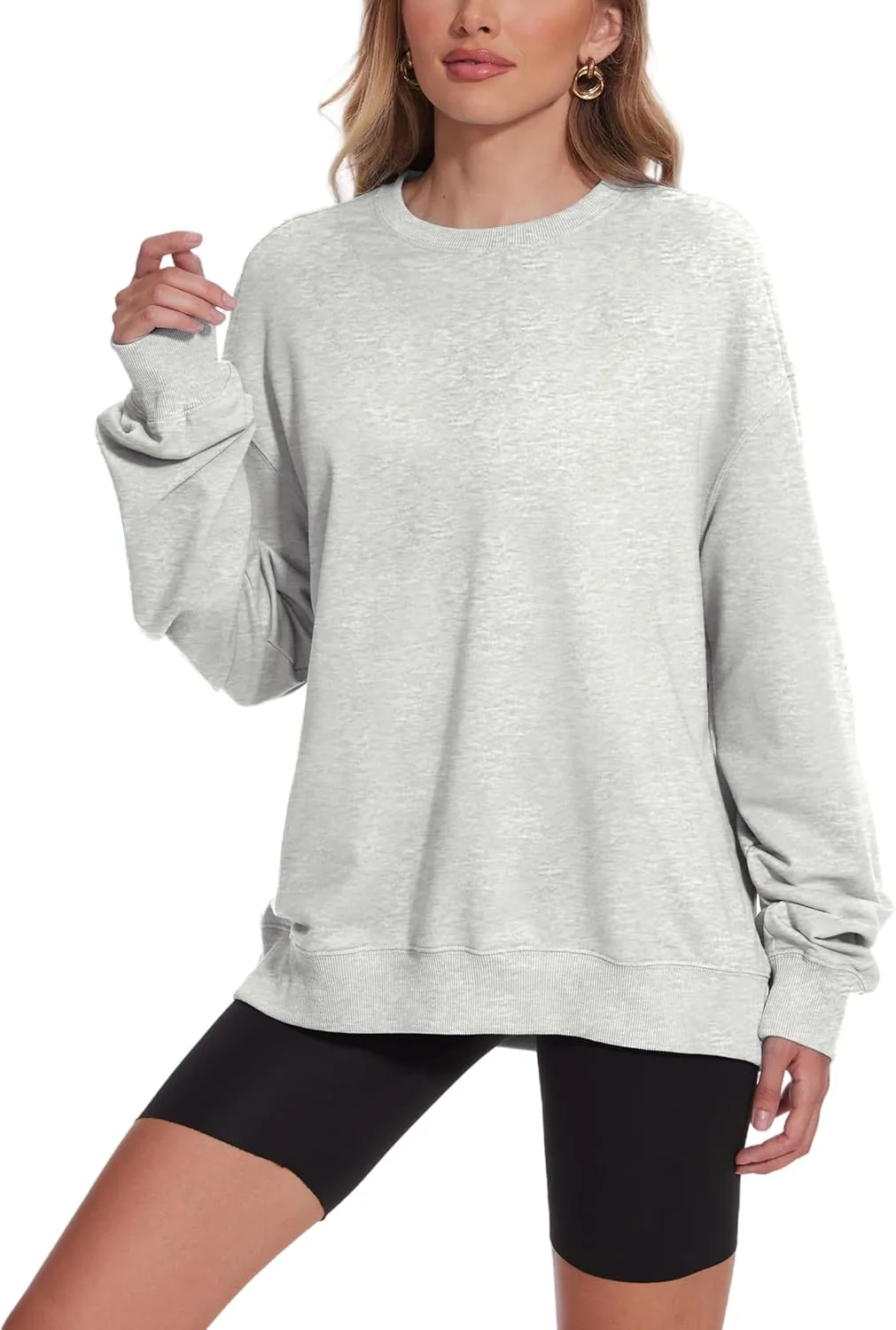 Womens Oversized Sweatshirts Crewneck Pullover Sweaters Casual Long Sleeve Fall Winter Fashion Outfits Clothes