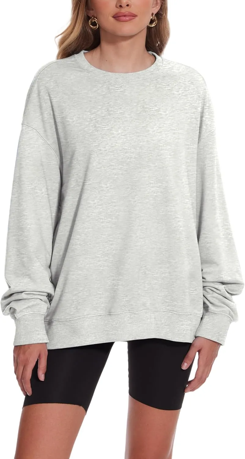 Womens Oversized Sweatshirts Crewneck Pullover Sweaters Casual Long Sleeve Fall Winter Fashion Outfits Clothes