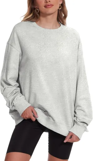 Womens Oversized Sweatshirts Crewneck Pullover Sweaters Casual Long Sleeve Fall Winter Fashion Outfits Clothes