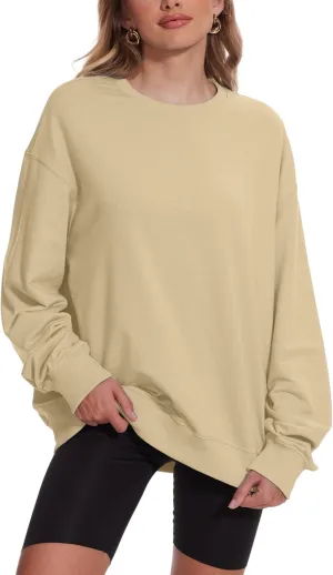 Womens Oversized Sweatshirts Crewneck Pullover Sweaters Casual Long Sleeve Fall Winter Fashion Outfits Clothes