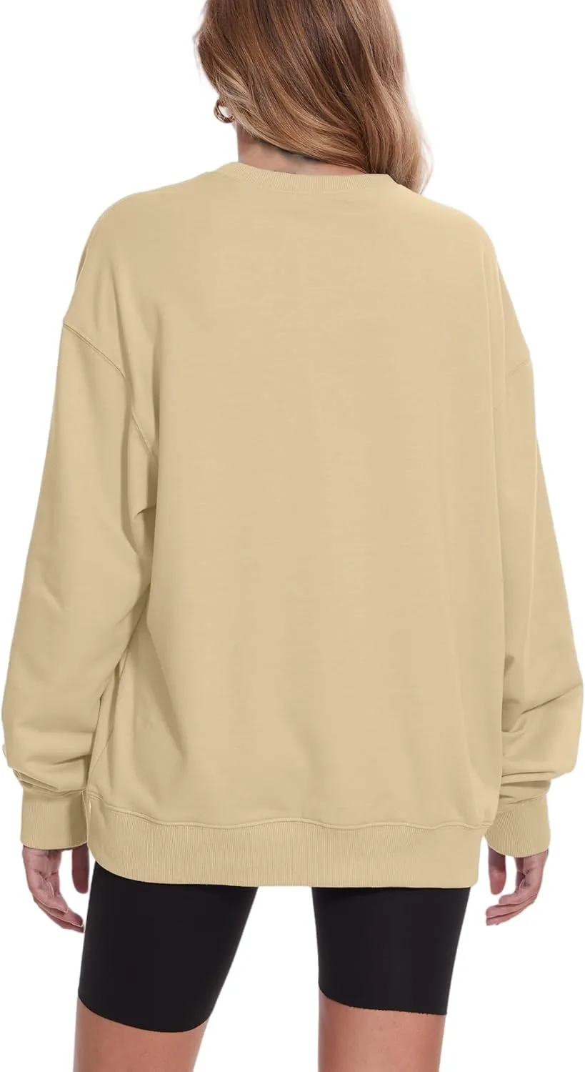 Womens Oversized Sweatshirts Crewneck Pullover Sweaters Casual Long Sleeve Fall Winter Fashion Outfits Clothes