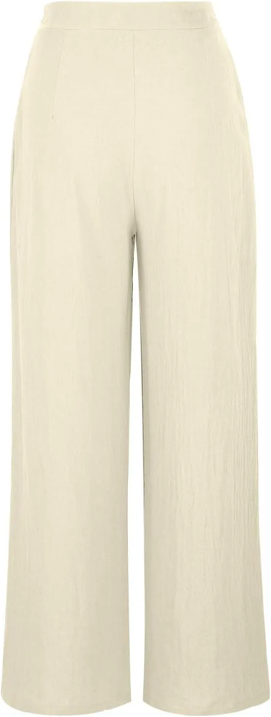 Womens Pants Loose Fit Pants for Women Work Out Gym High Cut Flare Wide Leg Summer Fall Pants 2025