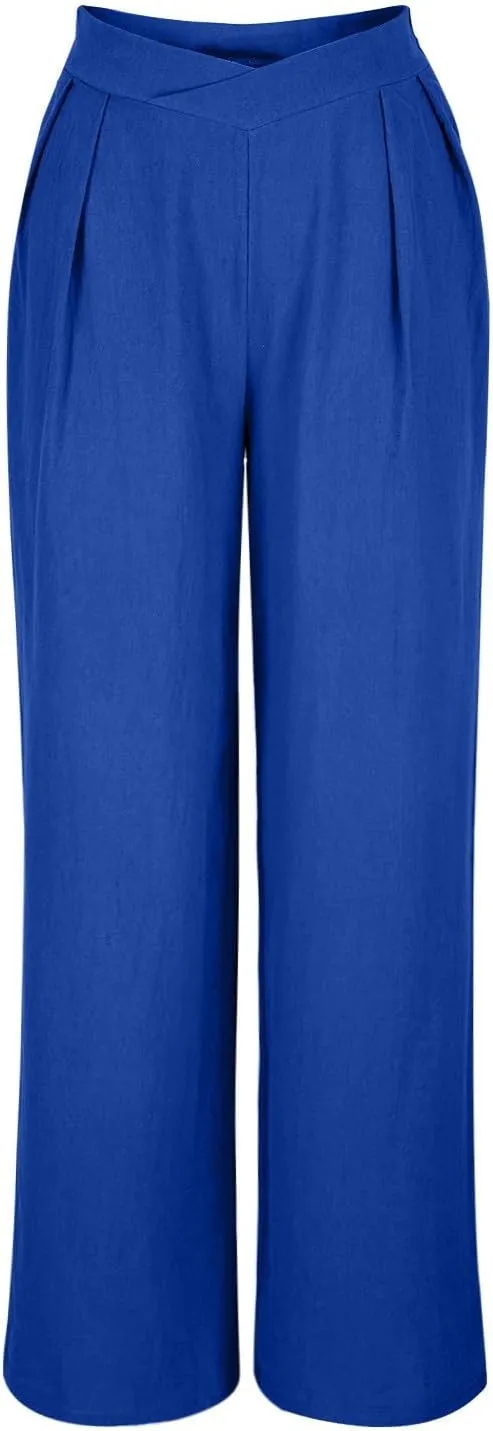 Womens Pants Loose Fit Pants for Women Work Out Gym High Cut Flare Wide Leg Summer Fall Pants 2025