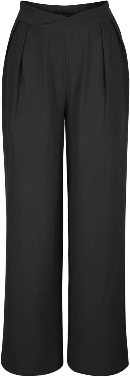 Womens Pants Loose Fit Pants for Women Work Out Gym High Cut Flare Wide Leg Summer Fall Pants 2025