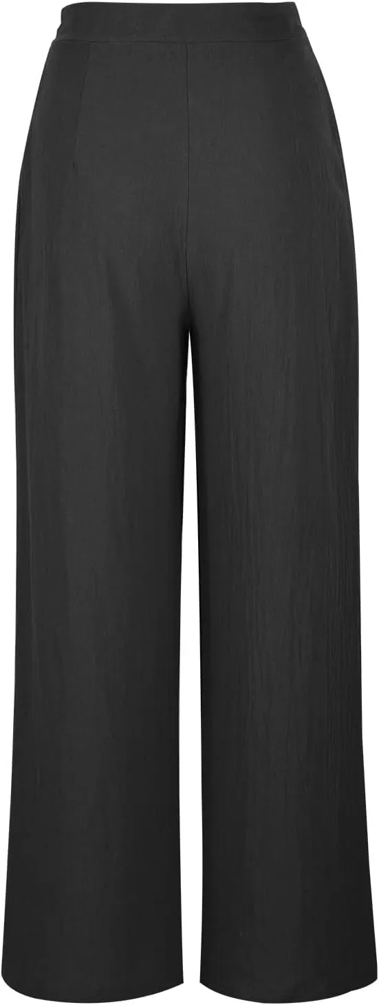 Womens Pants Loose Fit Pants for Women Work Out Gym High Cut Flare Wide Leg Summer Fall Pants 2025