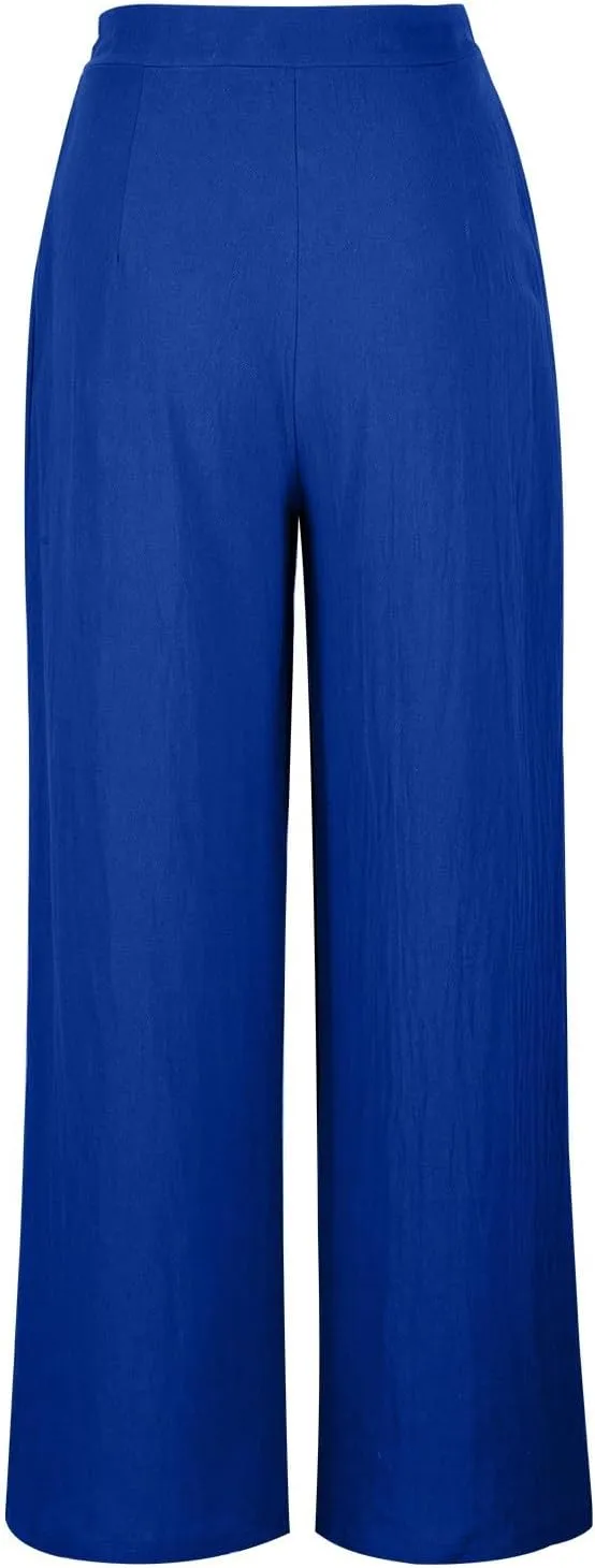 Womens Pants Loose Fit Pants for Women Work Out Gym High Cut Flare Wide Leg Summer Fall Pants 2025