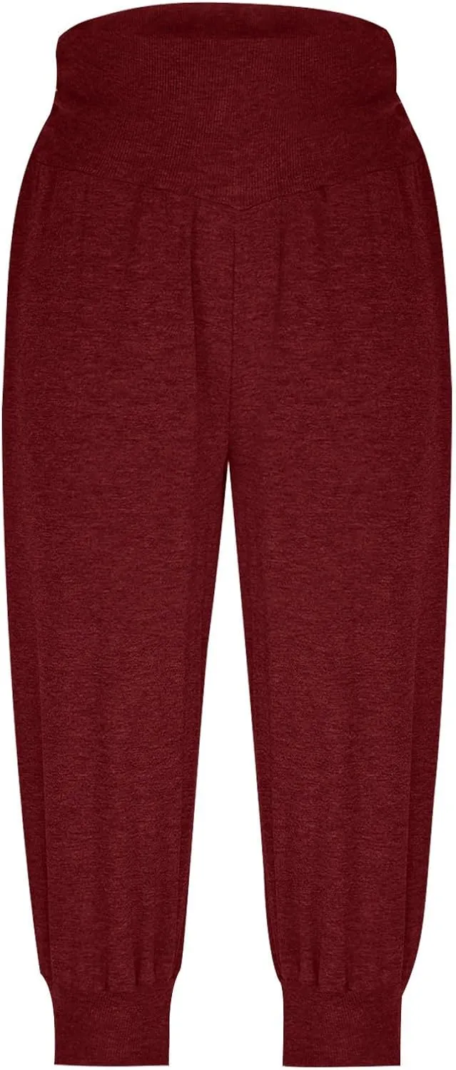 Womens Pants Work Out Gym Jogger Pants for Women Loose Fit High Cut Straight Leg Cuff Leg Fall Summer Pants 2025