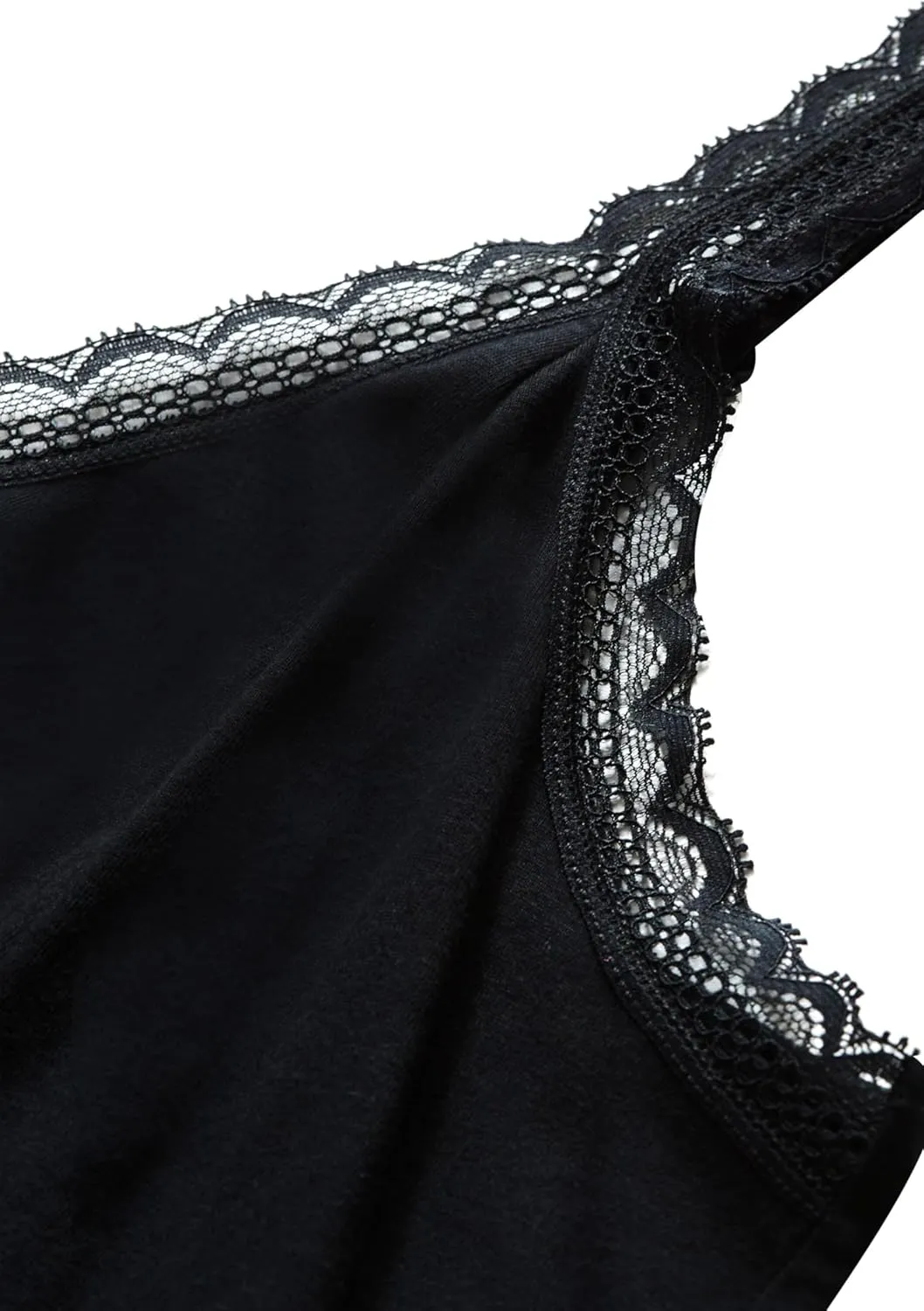Women's Plus Size Lace Trim Sleep Maxi Dress