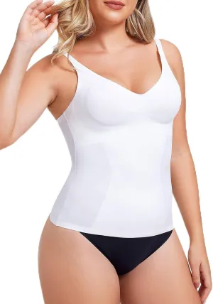 Women's Seamless Compression Tank Top Shapewear with Tummy Control for Slimming, Everyday Wear, V-Neck Camisole