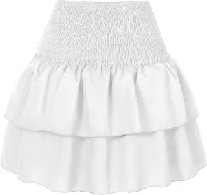 Womens Sexy Skirt Pleated Skirt Ruffle Printed Skirt Fashion Printed Pleated Lace Skirt Skirt