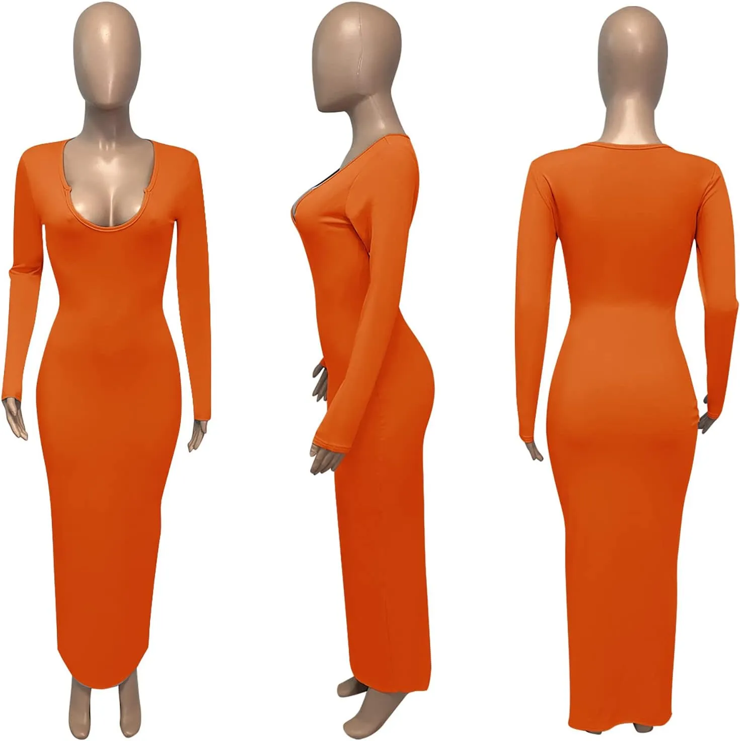 Womens Sexy Sleeveless Causal Scoop Neck Ottoman Ribbed Dress Basic Racerback Bodycon Long Maxi Tank Dress
