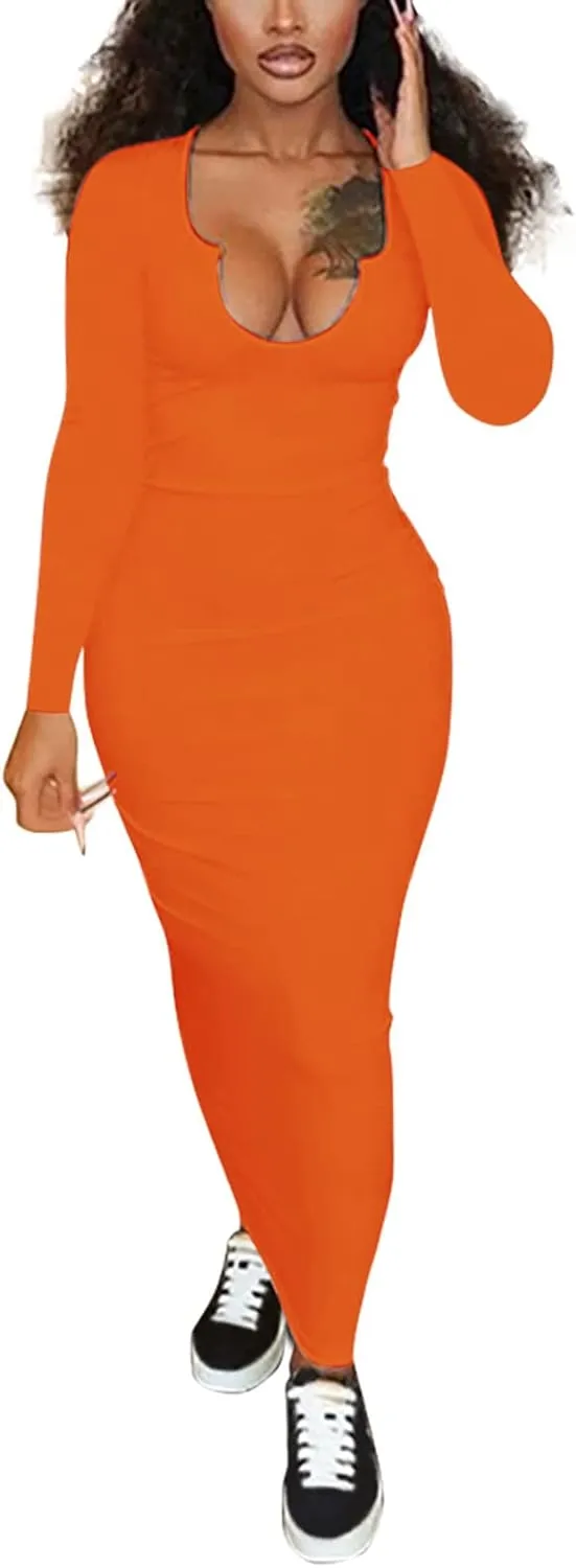 Womens Sexy Sleeveless Causal Scoop Neck Ottoman Ribbed Dress Basic Racerback Bodycon Long Maxi Tank Dress